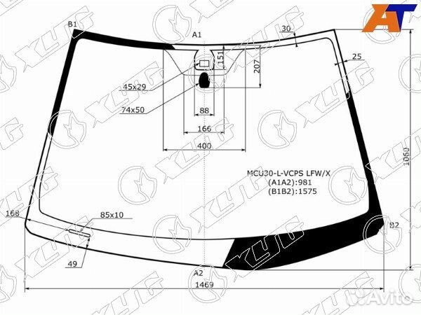 Стекло лобовое lexus RX300