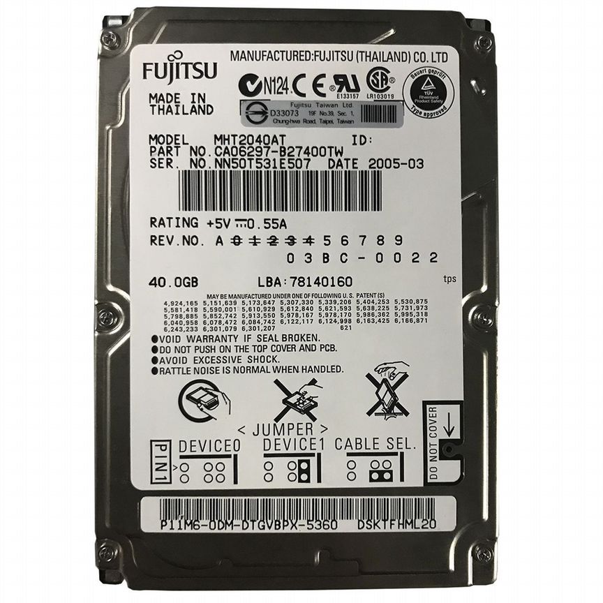 [MHT2040AT] Жесткий Диск Fujitsu 40gb Ide 2,5" Mht2040at