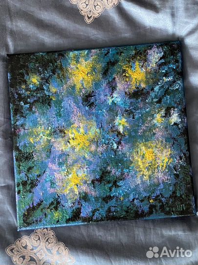 Картина абстракция интерьерная 30*30 акрил/лак