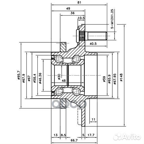 Ступица задняя зад лев Z89126R Zikmar