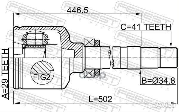 ШРУС внутренний правый 29X34.8X41 fiat ducato 2