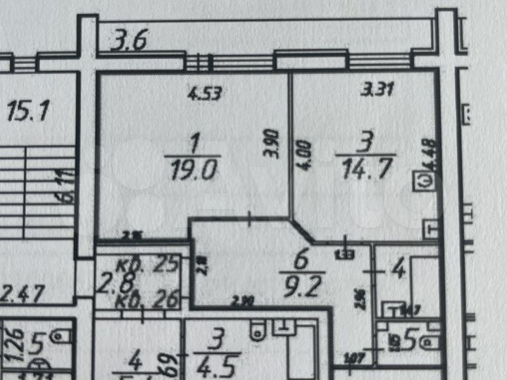 2-к. квартира, 61 м², 3/5 эт.