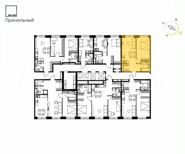 2-к. квартира, 45,4 м², 16/33 эт.