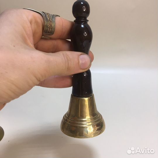 Колокольчик латунь дерево