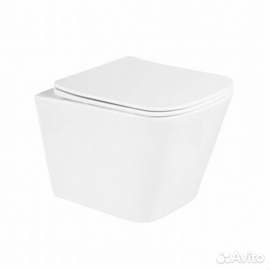 Унитаз подвесной (фаянс) безободковый, с антивспле