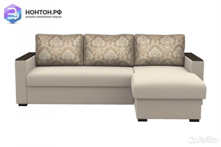 Диван угловой дельфин Глория-38 серый