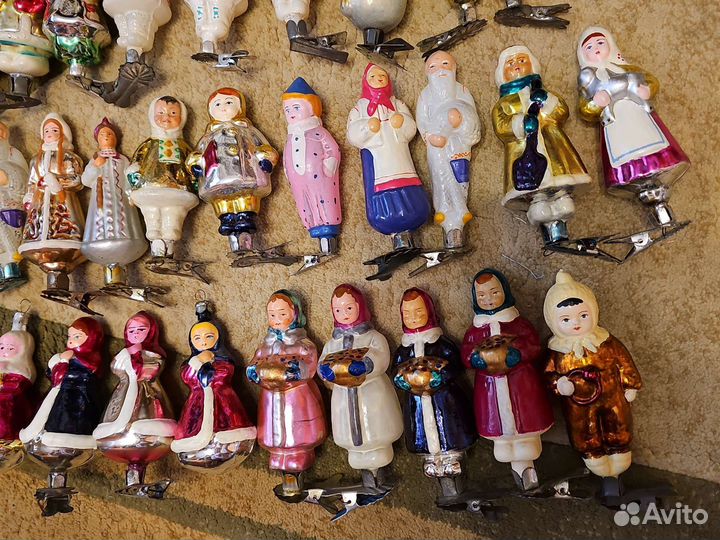 Елочные игрушки СССР на прищепке люди