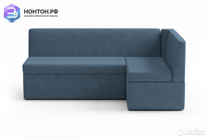 Кухонный угловой диван дельфин Орион голубой