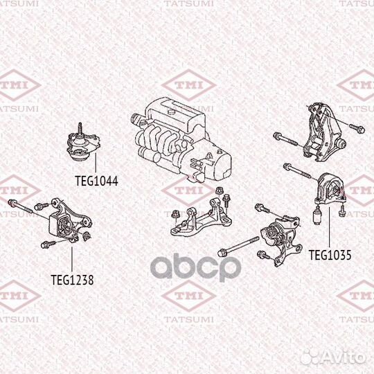 Опора двигателя зад TEG1035 tatsumi