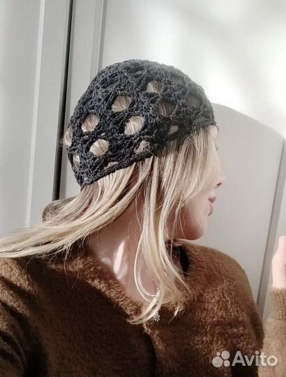 Ажурная шапочка из хлопка