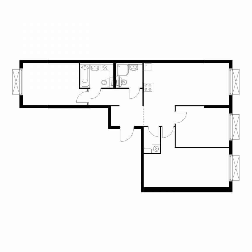 3-к. квартира, 83,3 м², 2/15 эт.