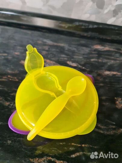 Тарелка детская lubby на присоске с ложкой