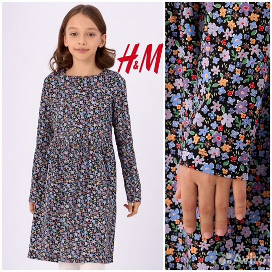 H&M хлопковое платье 110 116 122 128 134 140