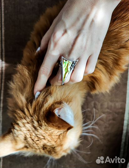 Кольцо с янтарём