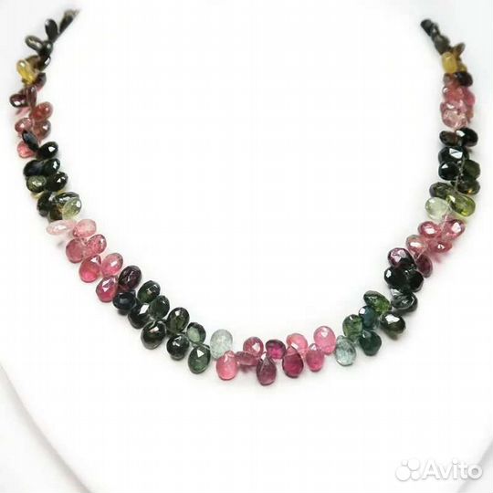 Утончённое колье турмалин облепиха