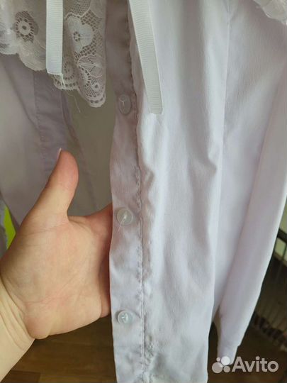 Блузка белая для девочек 152