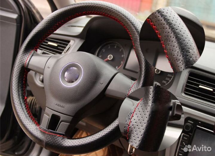 Оплетка на руль из натуральной кожи