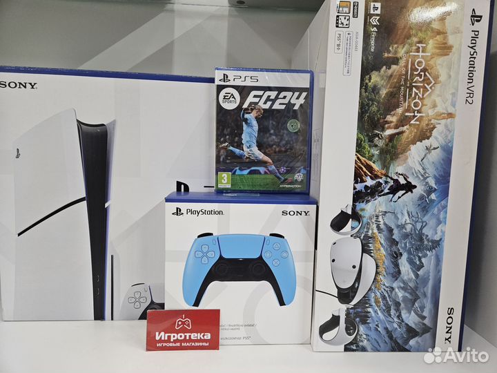 Бандл PS5 Slim 1Tb+PS VR2+DualSense+FC24