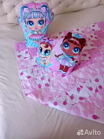 Одеяло+2 подушки. Постельный комплект для девочки
