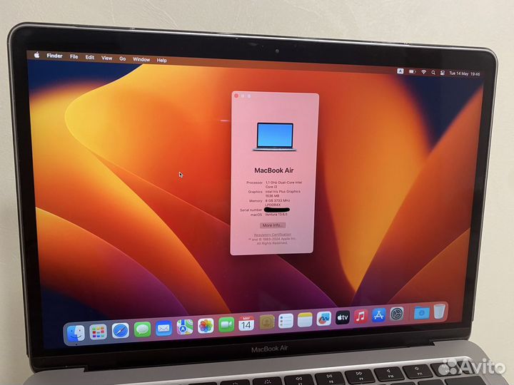 Продам Macbook Air Intel Core i3 256gb 8gb