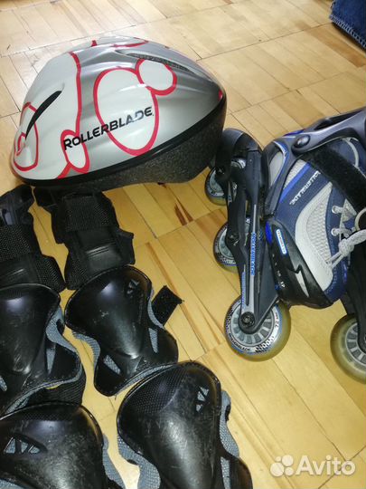 Ролики rollerblade детские б/у + защита и шлем