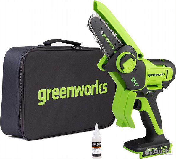 Greenworks G24MCS10 цепная минипила, 24V