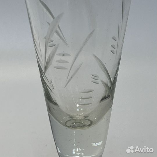 Лафитник рюмка резное стекло ручная работа СССР