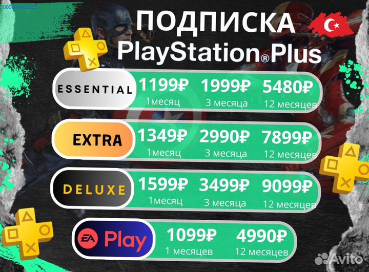 Подписка PlayStation Plus / EA (ps4 / ps5) Турция (Арт.49393)
