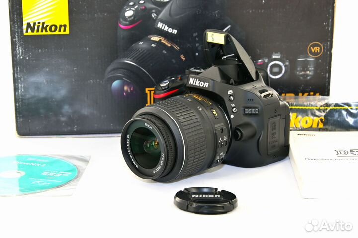 Nikon D5100 16.2MP Kit Nikon AF-S VR 18-55 как нов