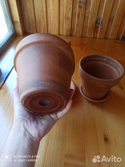 Горшок кашпо с поддоном керамика небольшие