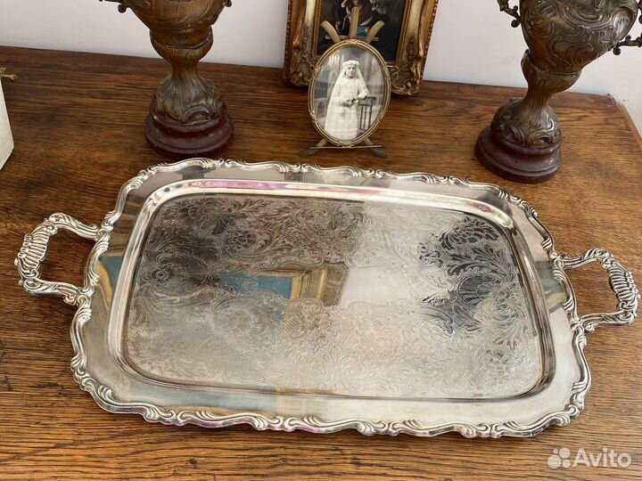 Поднос антикварный. Посеребрение. Oneida. США