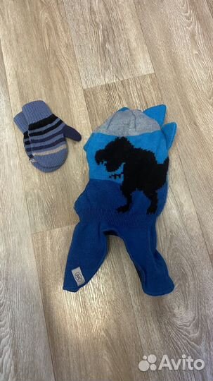 Шапка шлем варежки демисезон