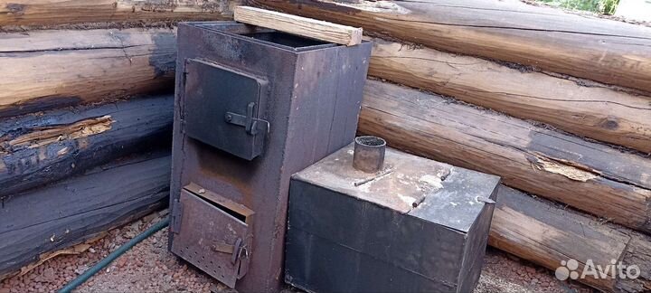 Печка для бани с баком бу