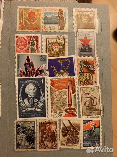 Почтовые марки СССР, Чехословакии, Монолии