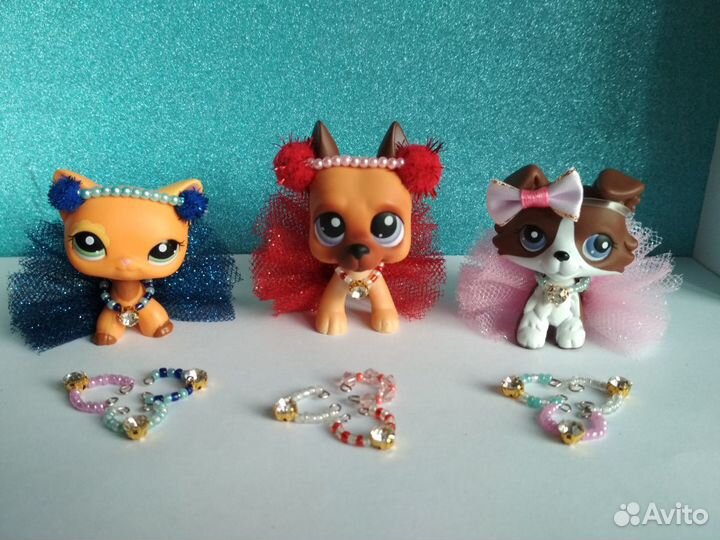 Юбка, бантик, резинка колье для Пэт шопов