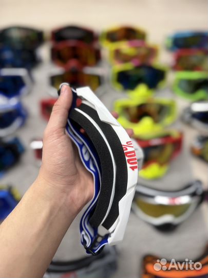 Очки для эндуро и мотокросса от 100% с защитой для носа и без и прозрачная линза в подарок