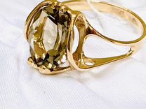 Золотое кольцо с дымчатым кварцом (20400)