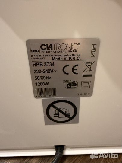 Clatronic паровой утюг гладильный манекен пресс