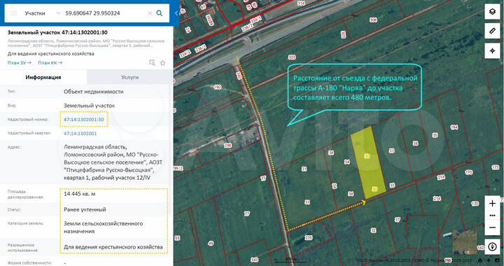 Участок 1,45 га (СНТ, ДНП)