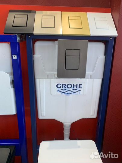 Инсталляция grohe Графит, унитаз и гиг душ графит