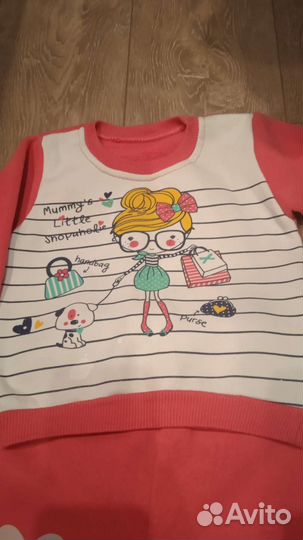 Теплый костюм для девочек 3-4 лет