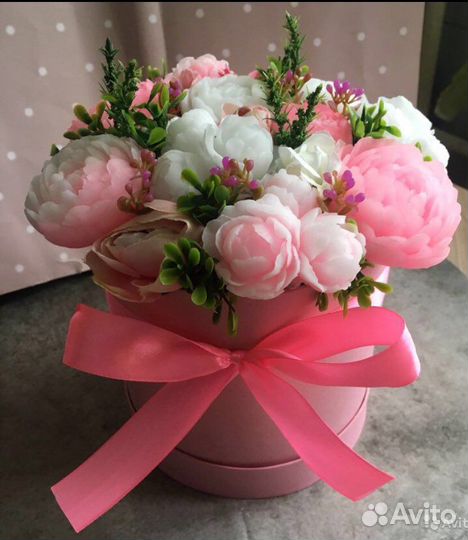 Букет из мыла ручной работы «Пионы»