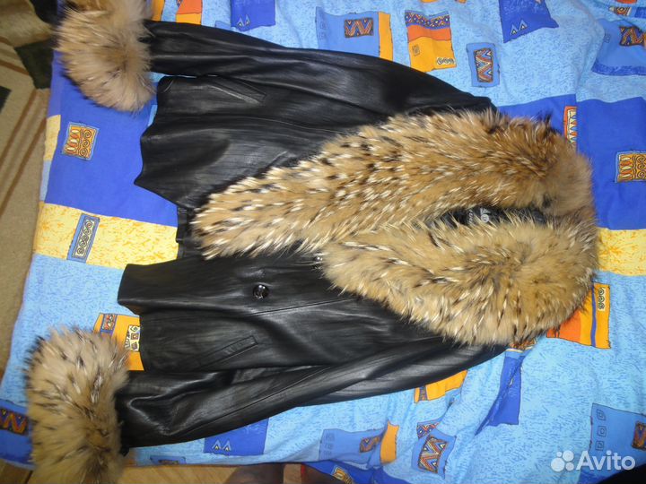 Куртка кожаная на кролячьем подкладе