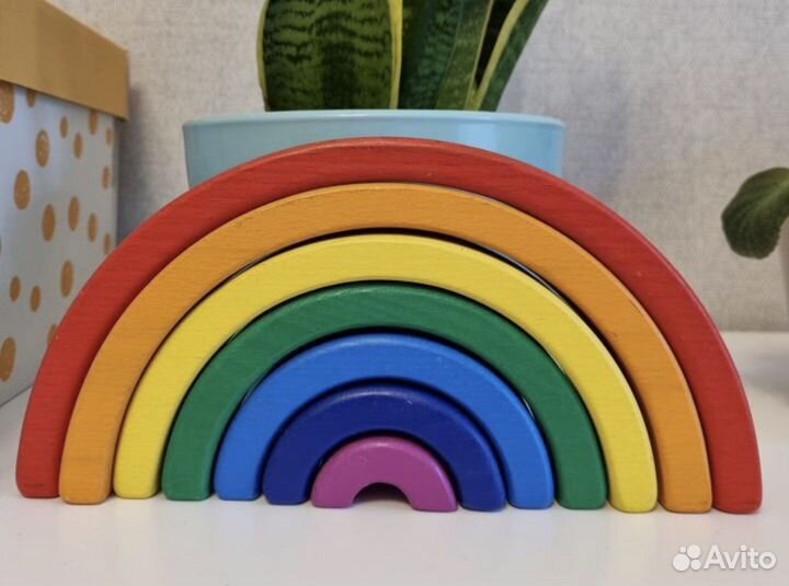 Сортер деревянная радуга развивающая игрушка