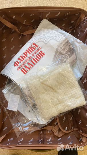 Оренбургский пуховый платок ажурный 100х100 белый