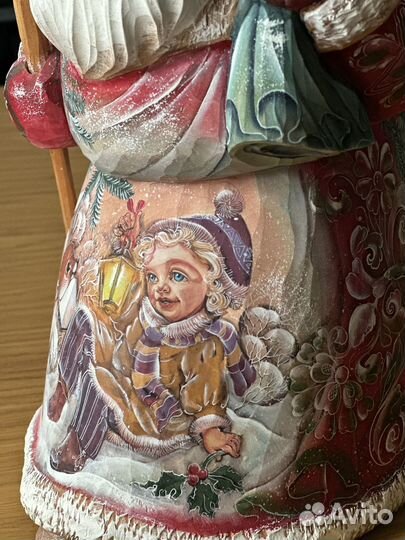 Дед мороз деревянный ручная роспись