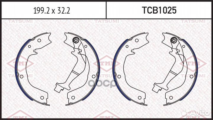 Колодки тормозные барабанные зад TCB1025