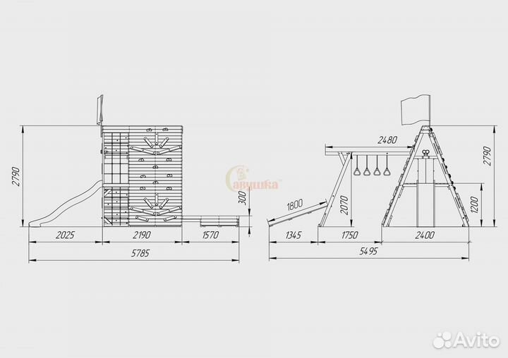 Спортивный домик Савушка База-5 (милитари) со стол