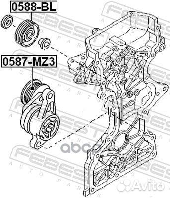 Ролик ремня приводного mazda 2/3 1.3-1.6 03- 05