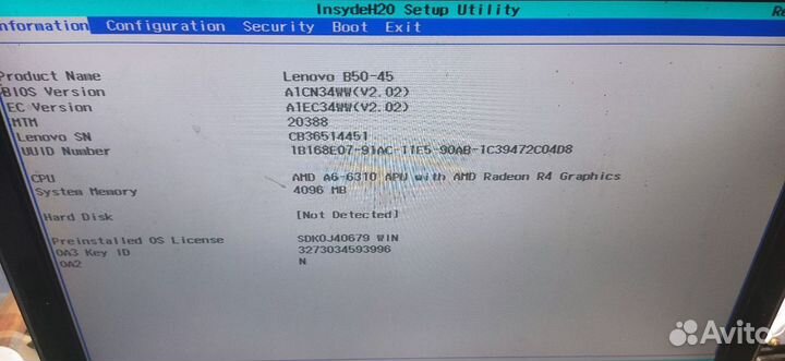 Lenovo B50-45 (zawba/BB LA-B291P rev:1.0)